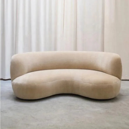 European Modern Home Furniture Living Room Golden Leg Semicircular Velvet Sofa Hotel Lobby Reception