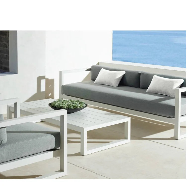 Nordic outdoor leisure sofa villa balcony wrought iron sunscreen  coffee table restaurant hotel open-air negotiation