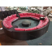 Terrace Semicircular C Modular Lounge Set Aluminum Outdoor Furniture Modern Luxury Garden Combination Rattan Sofa Set