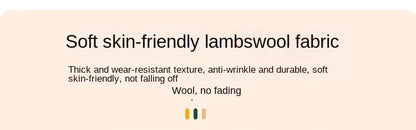Lamb Velvet Round Stool for Living Room, Multi-Purpose Ottoman for Sofa & Coffee Table, Compact Home Decor Stool