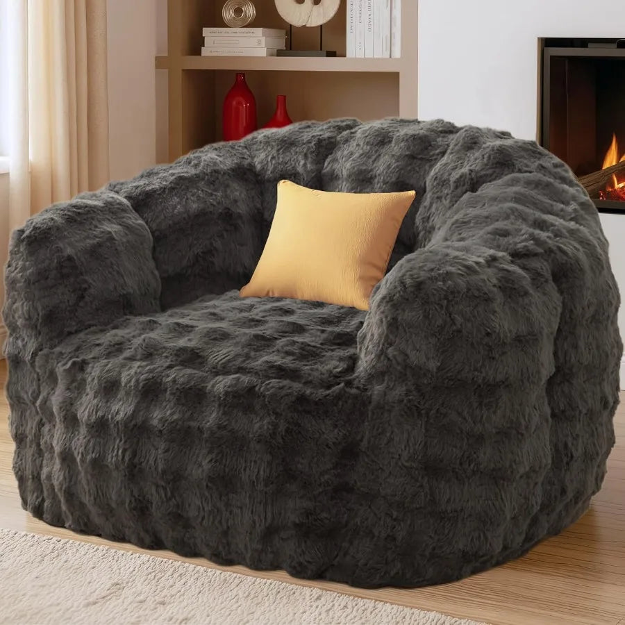 Giant Bean Bag Chair Oversized for Living Room or Bedroom Relaxation with Premium Memory Foam Filler and Durable Fabric Cover I