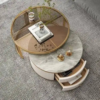 Cute Korea Luxury Marble Glass Modern Nordic Coffee Side Table Tables Effect Living Mesa Room De Centro De Sala Home Furniture