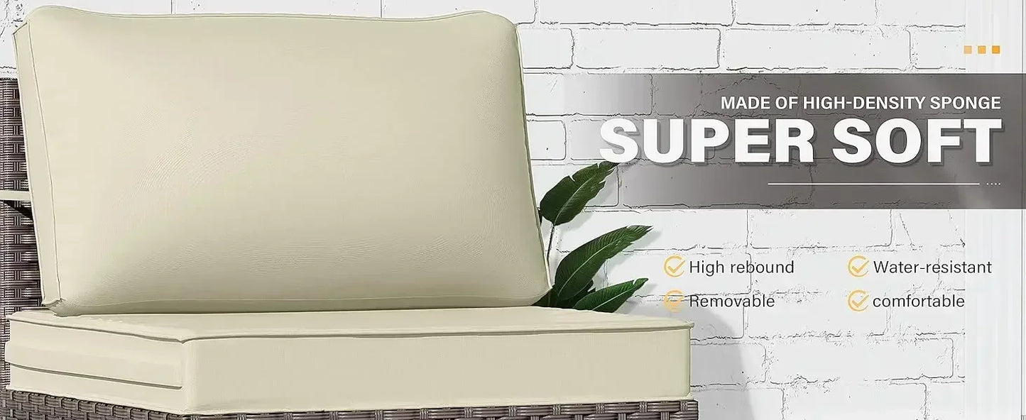 YND6-WQQkulavik 6PCs outdoor furniture set PE Wicker rattan sectional sofa patio conversation sets. navy blue