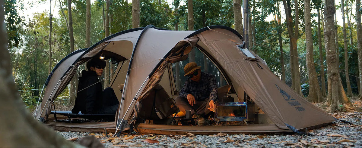 OneTigris Orbitis Tunnel Tent with Stove Jack 4 Person Lightweight Camping Hot Tent with Mesh Vent for Glamping Bushcraft Travel