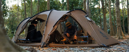 OneTigris Orbitis Tunnel Tent with Stove Jack 4 Person Lightweight Camping Hot Tent with Mesh Vent for Glamping Bushcraft Travel