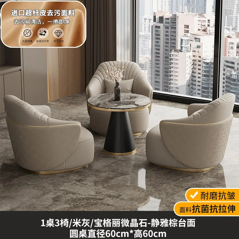Modern light luxury single sofa chair home balcony negotiation reception table and chair combination designer office area leisur