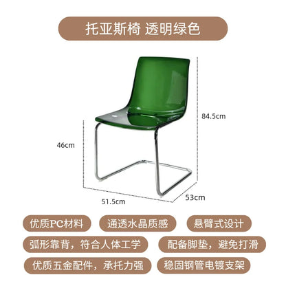 Furniture Stool Modern Transparent Chairs Designer Metal PC Plastic Dining Chair Home Creative Backrest Dining Table Stools