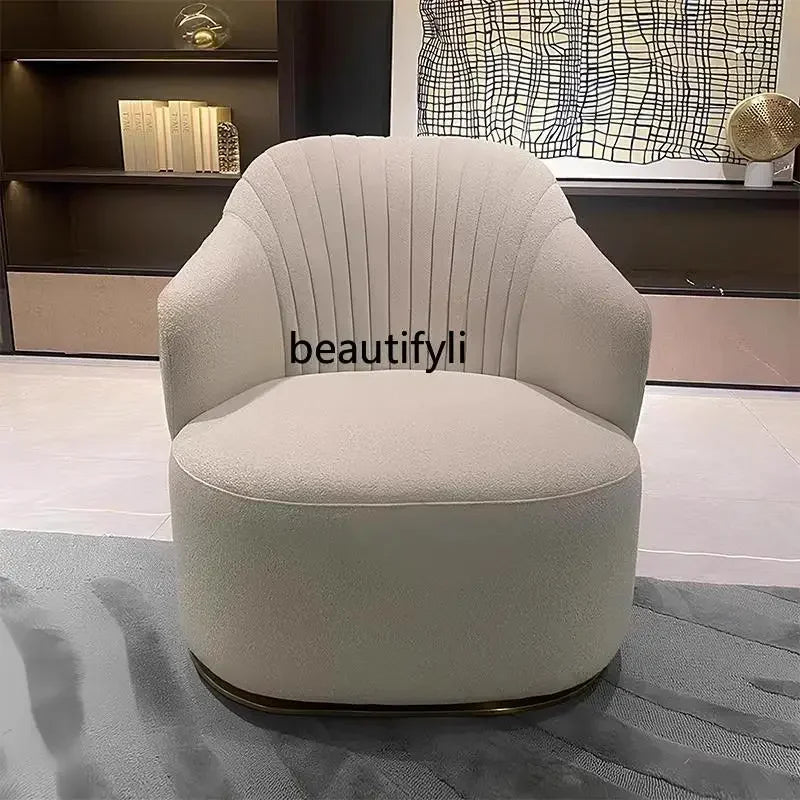 Italian light luxury design single sofa chair modern villa living room home fabric leisure chair9338