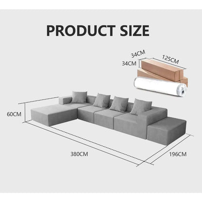 Popular  Modular Furniture - Strong Foam Support for Frameless Sofa. Combination of 6-seat Luxurious Living Room Compact Sofa.