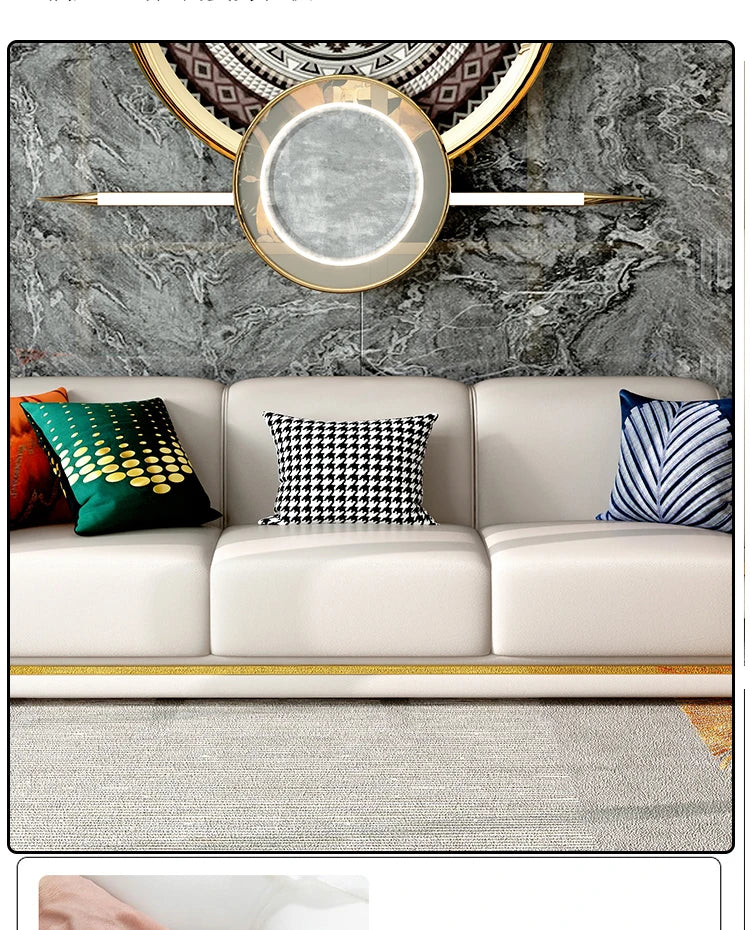 A2-7   new light luxury leather sofa living room combination size modern simple first-layer cowhide sofa