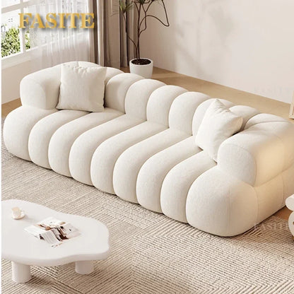 French Modern Velvet Puff Sofa Living Room Home Fabric Minimalist Sofa Reclinable