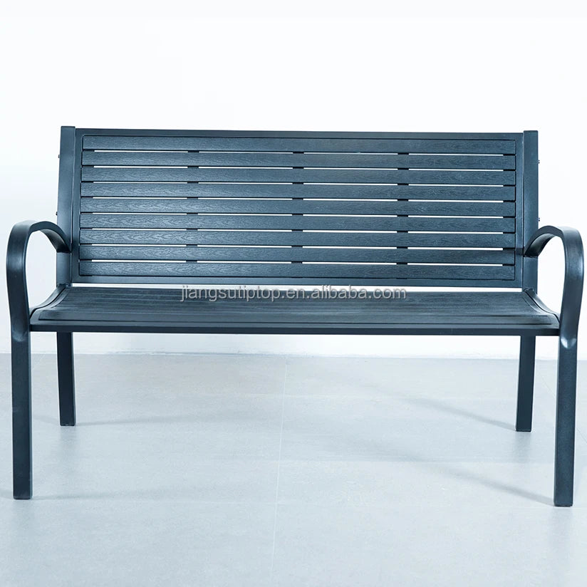 Outdoor Steel Public Long Bench Chair Shopping Mall Metal Steel Bench Park Garden Patio Outdoor Bench