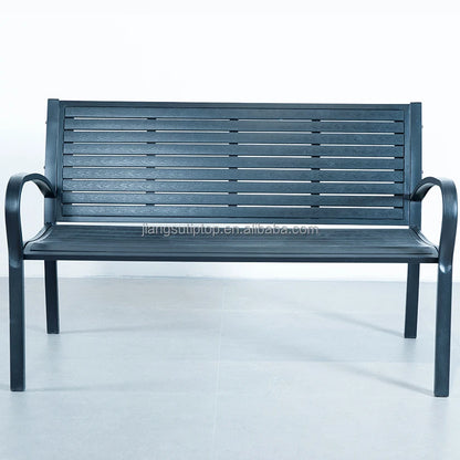 Outdoor Steel Public Long Bench Chair Shopping Mall Metal Steel Bench Park Garden Patio Outdoor Bench