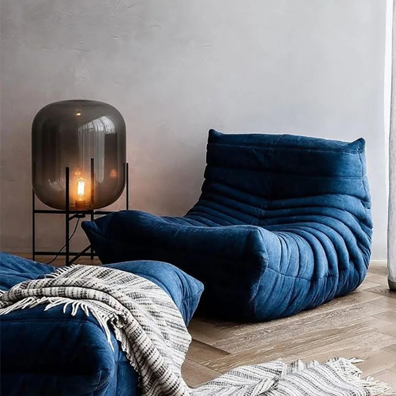 Single Seat Foam Armless Couch Chair Lazy Floor Sofa Fireside Bean Bag Chair Sofa Lounger for Living Room Bedroom Fireside Chair