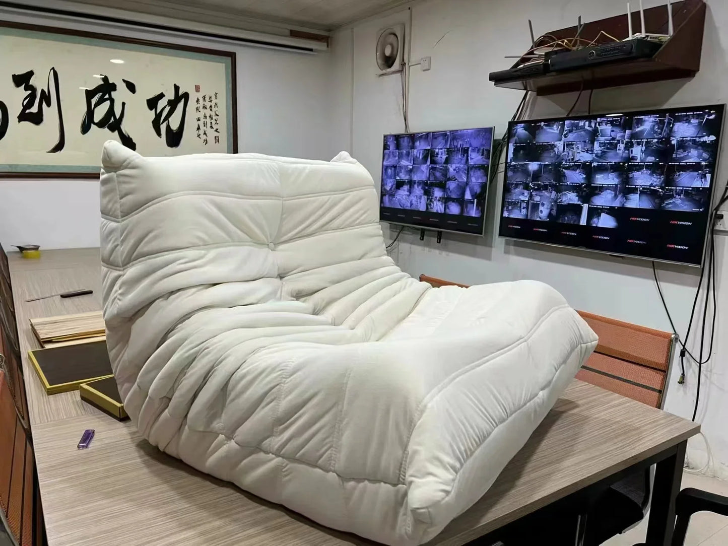 Togo caterpillar sofa balcony leisure bedroom living room reclining sleeping lazy sofa cream wind single recliner