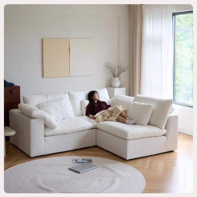 Vacuum compression cloud sofa lazy chenille fabric small apartment living room free combination module sofa furniture
