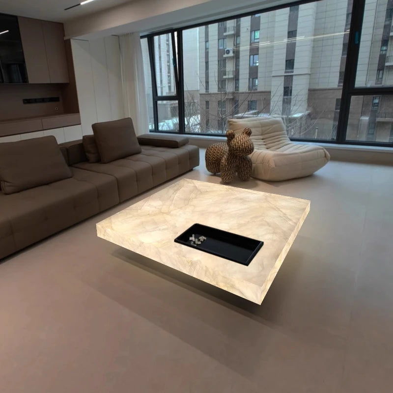 Rectangle Italian Marble Coffee Table Modern Style Luxury Minimalist Unique Coffee Table Living Room Mesa Centro Salon Furniture