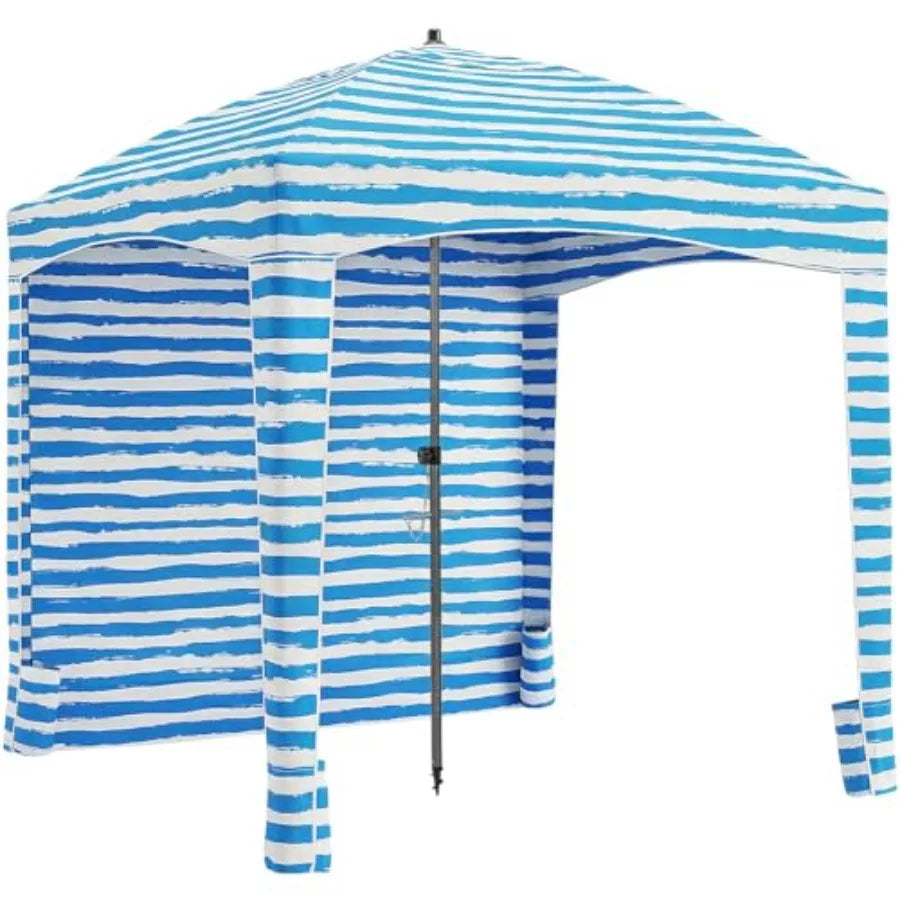 Beach Cabana 6 x 6 ft UPF 50+ Sun Protection Detachable Waterproof Side Wall 4 Corner Pockets Cool Cabana Beach Tent 4.2 kg Com