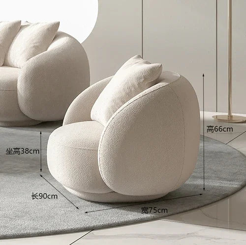 Nordic fabric sofa living room modern simple small apartment light luxury arc creative technology cloth