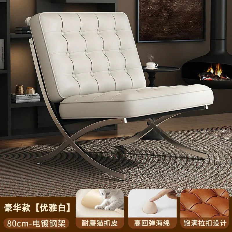 Balcony Throne Relax Reading Modern Room Decor Fashion Chairs Black Metal Living Room Chairs Comfortable Sillones Home Design