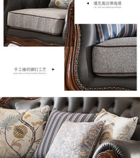 solid wood sofa simple European living room retro combination light luxury neoclassical sofa small apartment