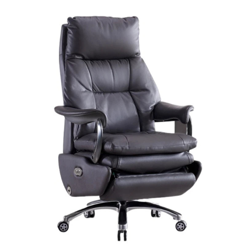 /Electric Leather Boss Chair Modern Design Comfortable Ergonomic Trendy Chair Swivel Arm Footrest Salon Silla Oficina Furniture