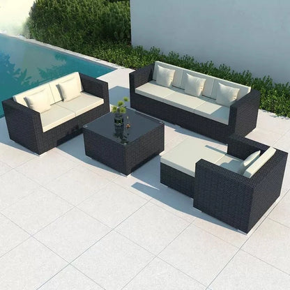 Outdoor villa courtyard sofa hotel B & B terrace waterproof sunscreen sofa furniture indoor and outdoor rattan weaving