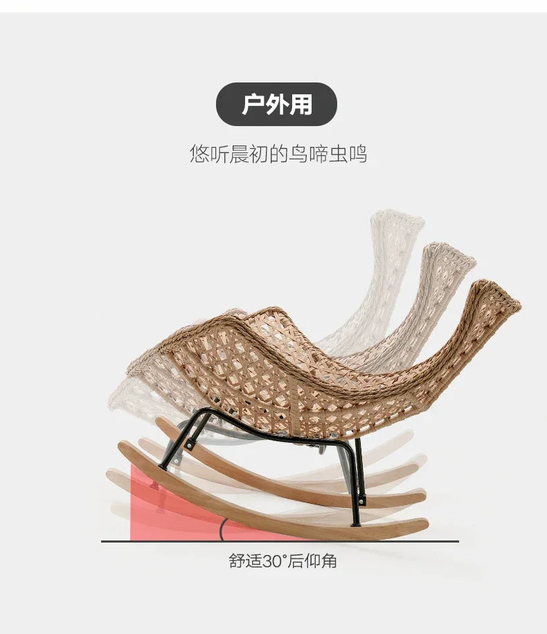 Adult leisure lazy sofa recliner balcony light luxury sofa chair household living room outdoor rocking chair