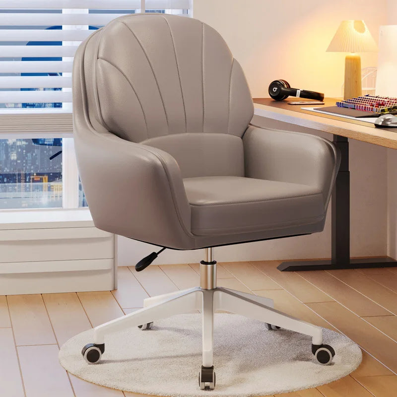 Metal Cute Vanity Makeup Chair for Girls Rotating Lift Backrest Computer Chair for Bedroom Dorm Home Office Desk
