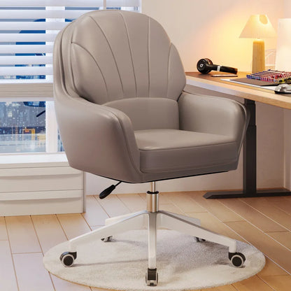 Metal Cute Vanity Makeup Chair for Girls Rotating Lift Backrest Computer Chair for Bedroom Dorm Home Office Desk