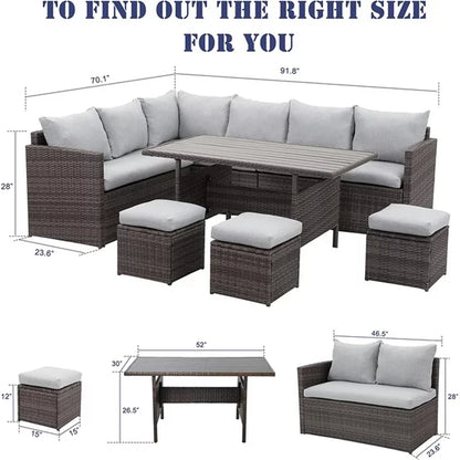 Sales Reasonable Price Plastic Material Outdoor Modern Patio Rattan Sofa Garden Furniture with Cushions