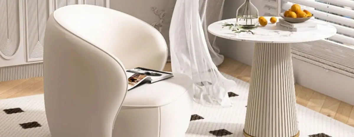Light Luxury Cream Style Single Sofa Small Size Beauty Salon Table and Chair Hotel Homestay Exhibition Hall Reception Sofa