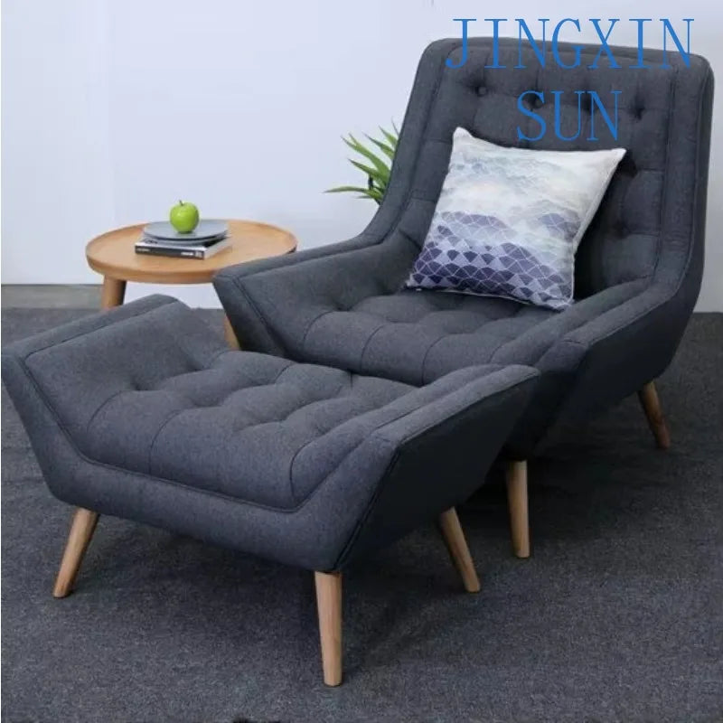 More Design Cheap Wholesale Modern Simple Velvet Comfortable Fabric Casual Reclining Wooden Lounge Living Room Chair