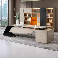 High-end Lacquered Boss Desk, Stylish Atmosphere, Modern and Simple Office Desk, High-end Workbench