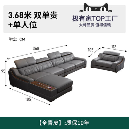 Genuine Leather Modern Sofas Luxury Recliner Comfortable Relax Armchairs Sofas Bedrooms Lazy Sillas Para Sala De Estar Furniture