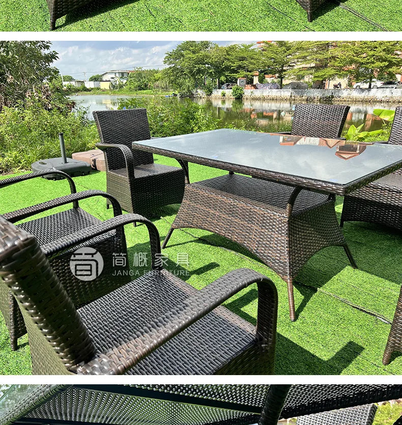 Outdoor leisure simple courtyard B & B restaurant coffee milk tea shop rattan chair