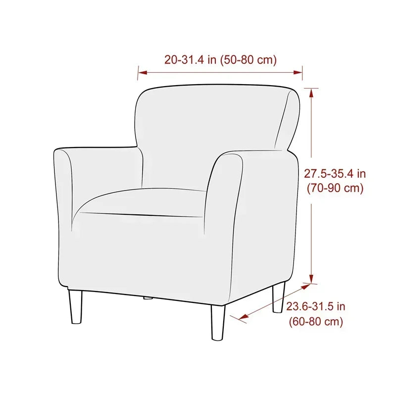 Jacquard Club Tub Sofa Cover Elastic Single Armchair Slipcover Stretch Spandex Chair Slipcover for Bar Counter Living Room