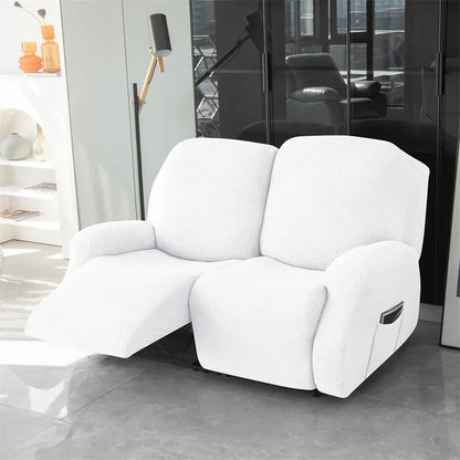1/2/3 Seater Recliner Sofa Cover Jacquard Solid Color Stretch Couch Coushion Solid Color Sofa Slipcover for Living Room Home