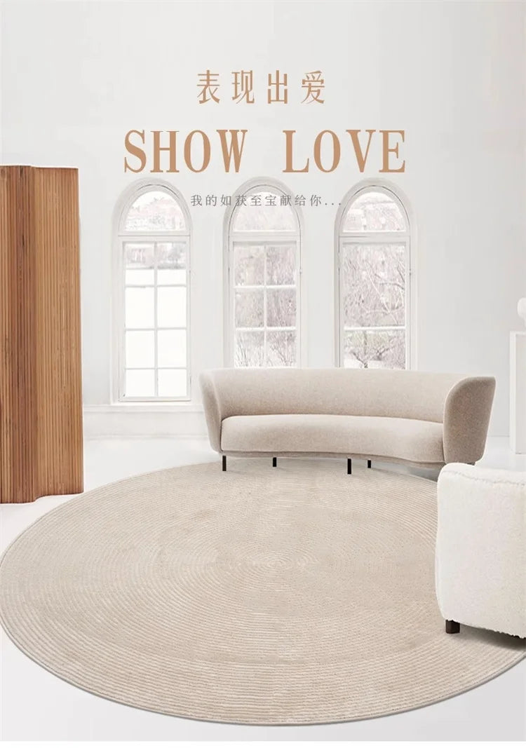 F132  Round living room minimalist sofa coffee table blanket premium light luxury cloakroom floor mat bedroom carpet