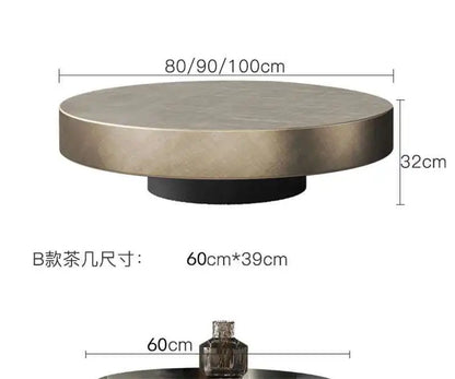 Designer Stainless Steel Coffee Tables European Luxury Round Tea Table Living Room Furniture Italian Tempered Glass Side Table