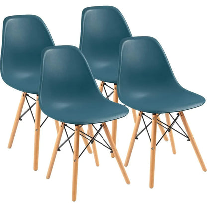Furmax Modern Style Dining Chair Mid Century Modern DSW Chair, Shell Lounge Plastic Chair for Kitchen Chairs Set of 4(White)