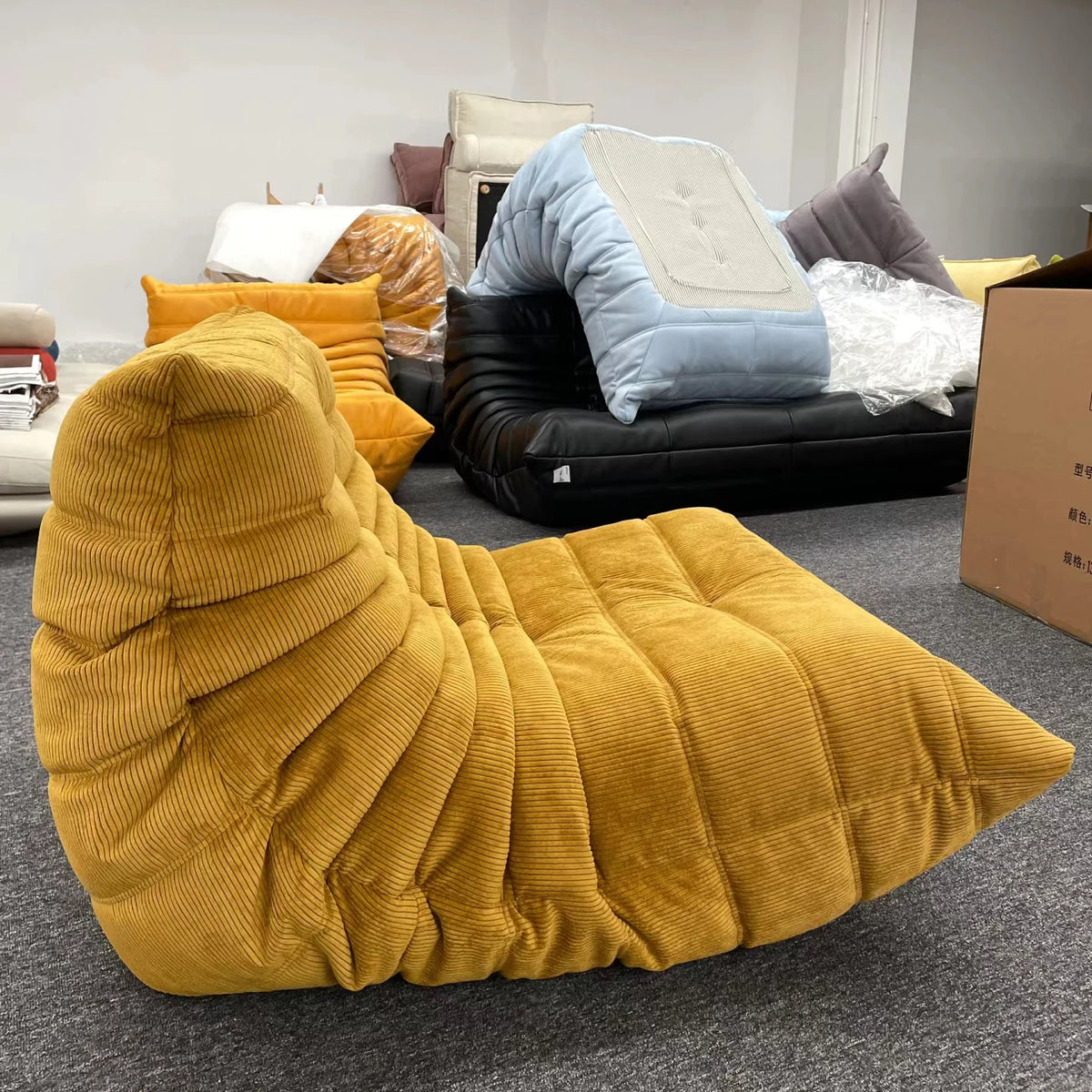 Bean Bag Chair for Adults Corduroy Single Fireside Floor Chair Comfortable Corner Lounge Sofa for Living Room Bedroom Office