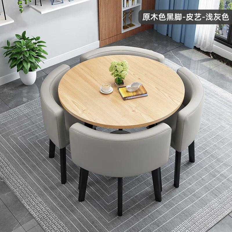 home dining table, Modern simple dining table, apartment rental room, leisure negotiation, reception table and chair combination