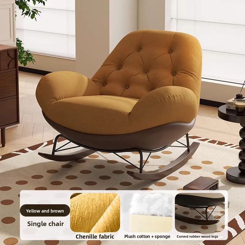 Lazy Sofa Rocking Chair Bedroom Lounge Chair Carefree Adult Living Room Single Balcony Leisure Rocking Chair Recliner Chairs