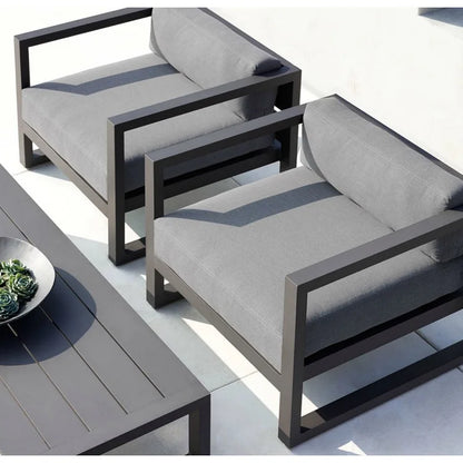 Nordic outdoor leisure sofa villa balcony wrought iron sunscreen  coffee table restaurant hotel open-air negotiation