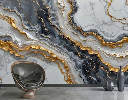 Custom Modern Abstract Marble Wallpaper Mural 3D Wallcoverings Elegant Wall Art Decor Background for Living Room Bedroom Office