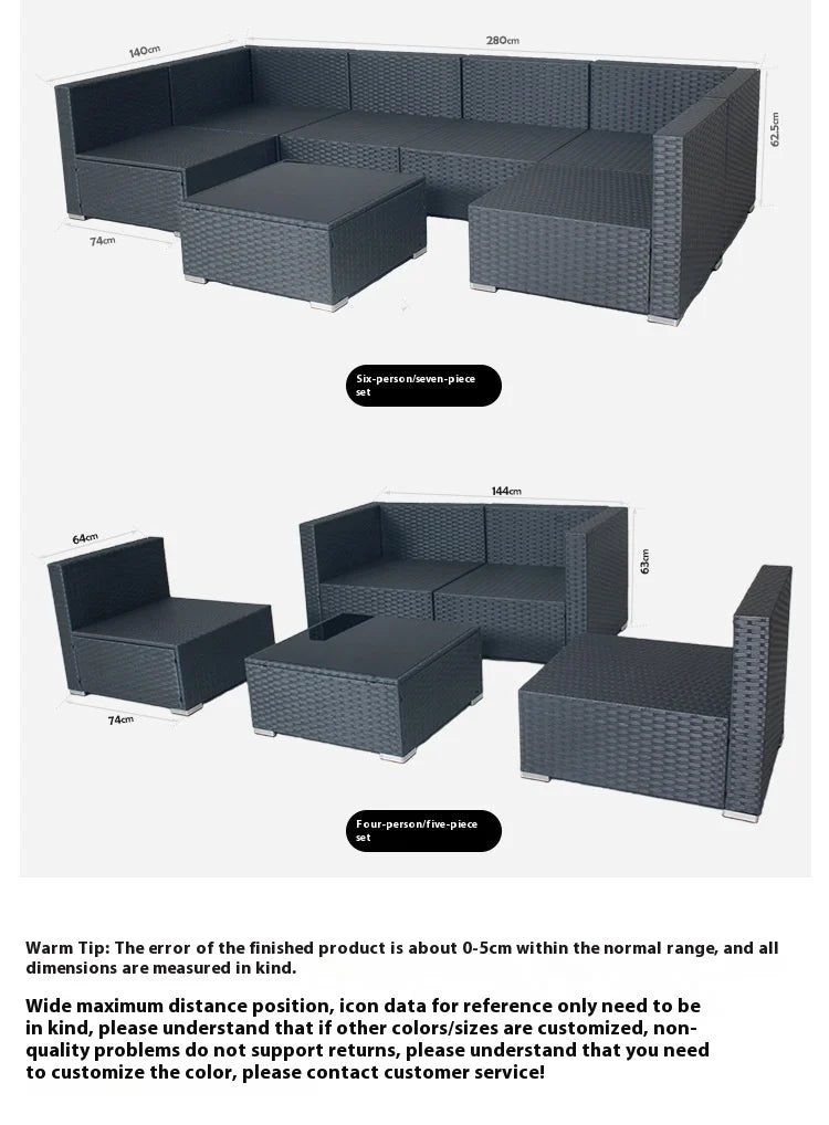 Wholesale Outdoor High Quality Sofa Rattan Sofa Garden Dining Sofa Outdoor Patio Furniture