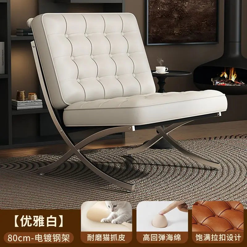 Black Metal Living Room Chairs Balcony Throne Relax Reading Modern Room Decor Fashion Chairs Comfortable Sillones Home Design