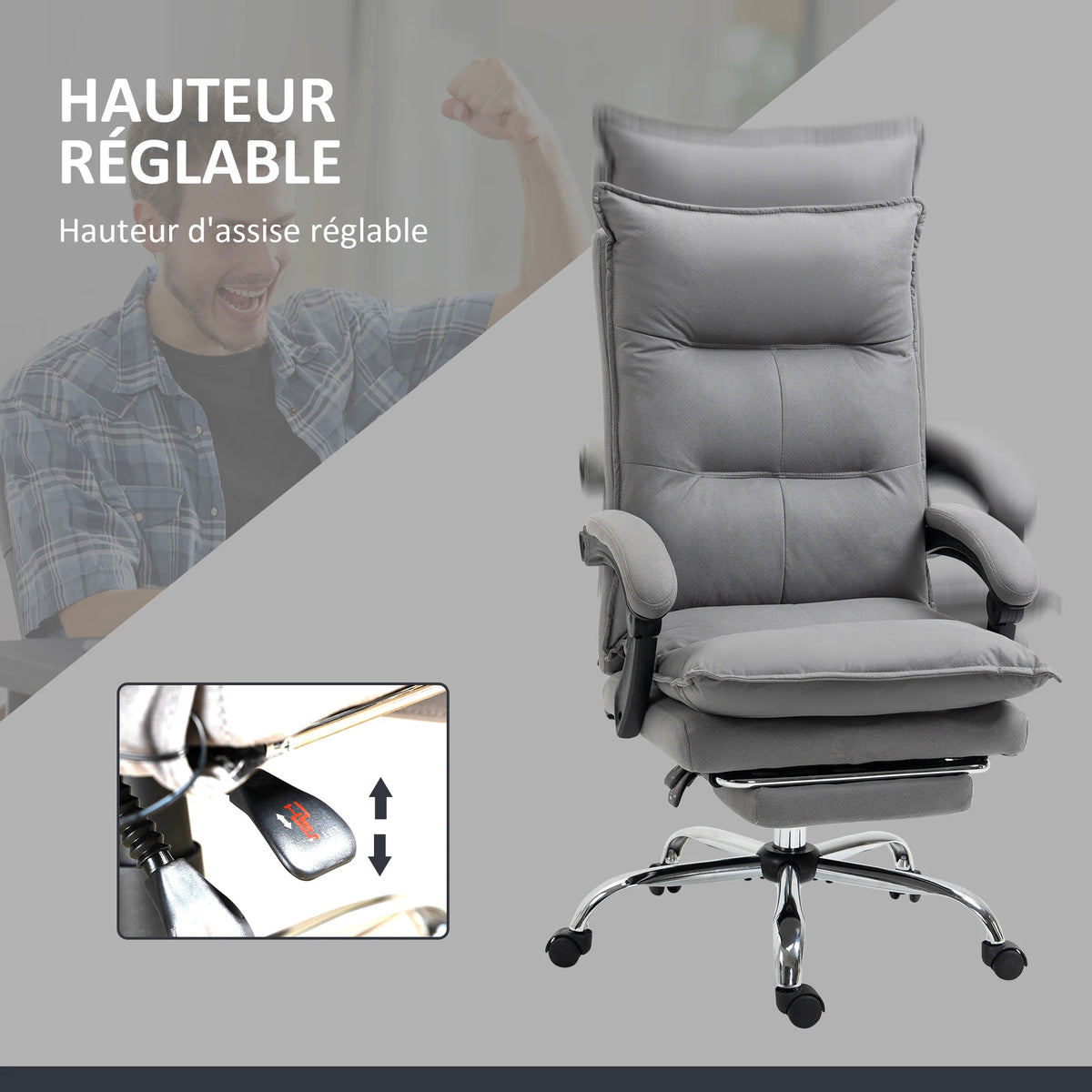 Dinsetto desk Armchair massing and heating, desk office chair, ergonomic chair with adjustable height, reclin back