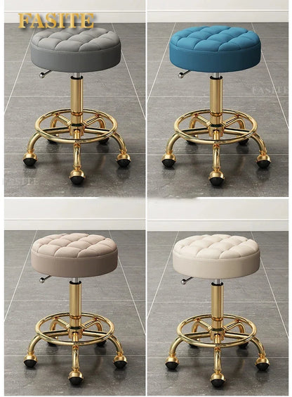 Rolling Hydraulic Chair Beauty Salon Stool Hairdressing Wheeled Beauty Tattoo Chairs Swivel Sedia Commercial Furniture